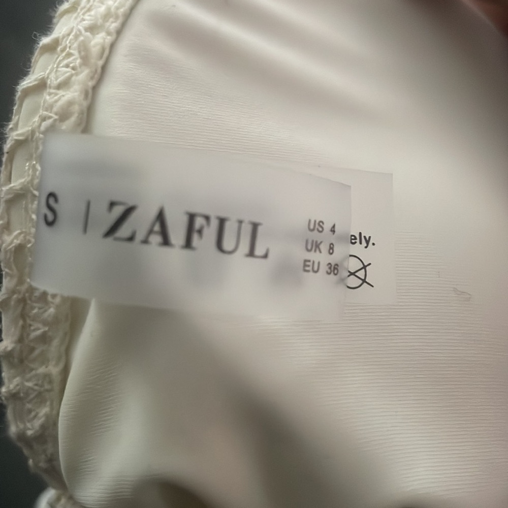 NWT ZAFUL Triangle String Bikini Top Mesh Tie Shell Swimsuit Top Only Sz 4 - Picture 3 of 6